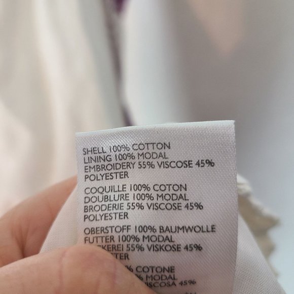 Anthropologie Womens 0 White Purple Embroidered Tasseled Halter Manuela Dress - Picture 7 of 10